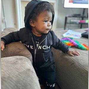 Givenchy Kids 2-Piece Logo Black Jacket and Sweatpants